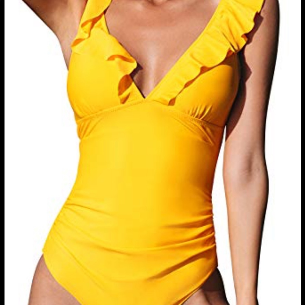 Cupshe Yellow Ruffle One Piece - Picture 3 of 4